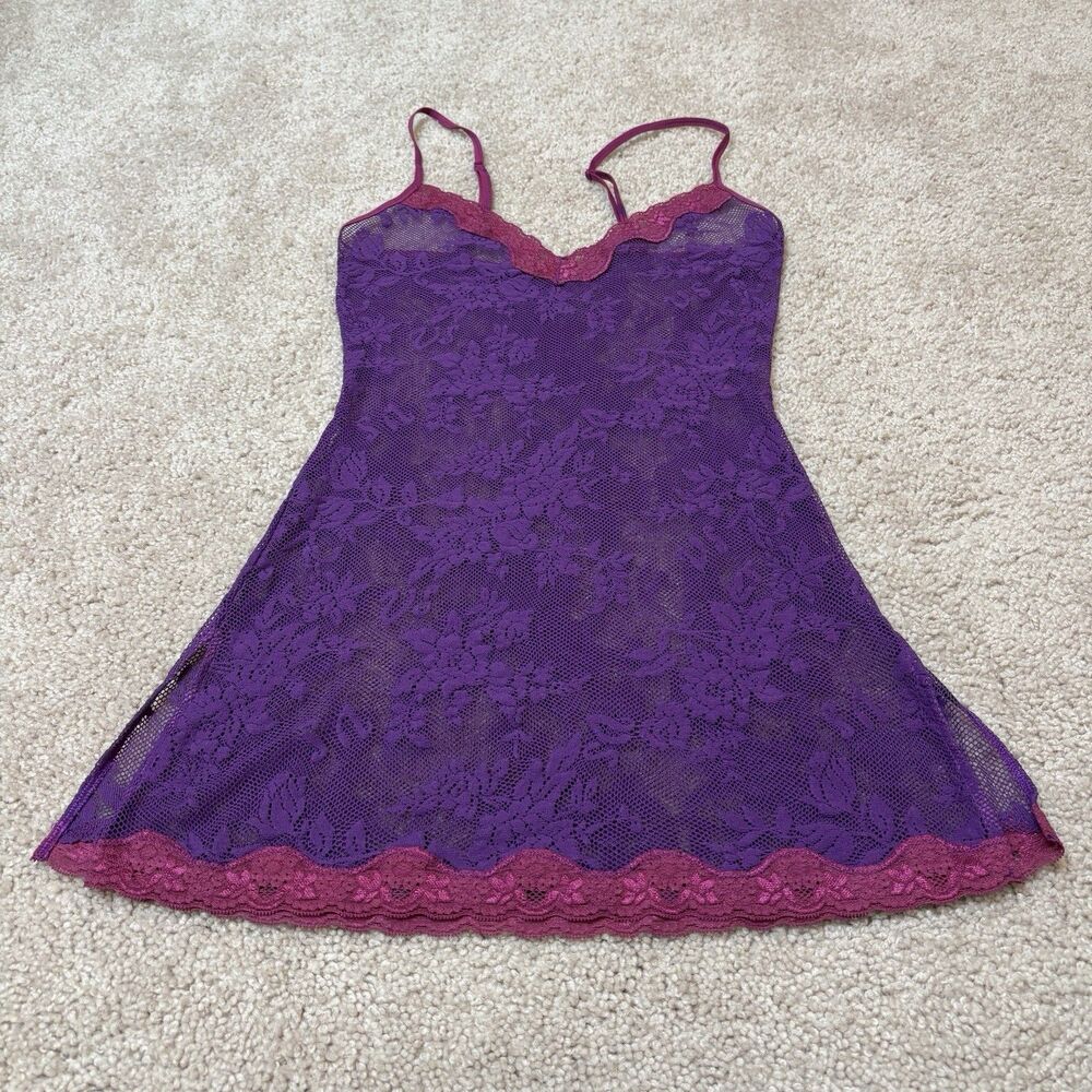 Y2K Style Women's Purple Floral Lace Cami Top Sleepwear